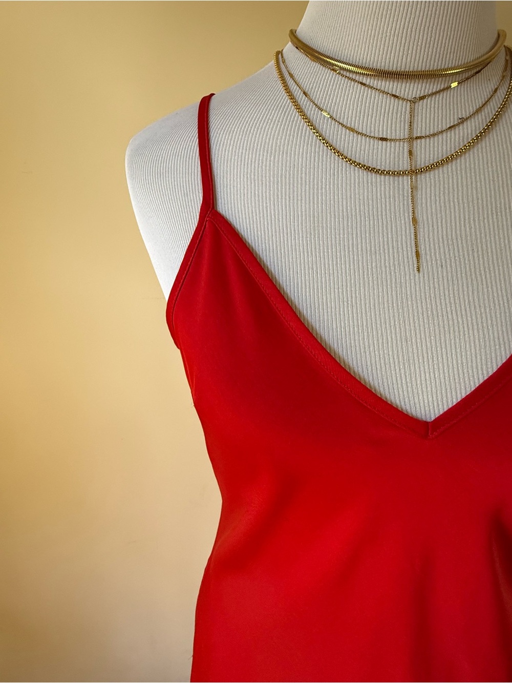 a new day Red V-Neck Satin Top